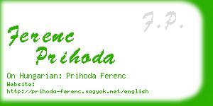 ferenc prihoda business card